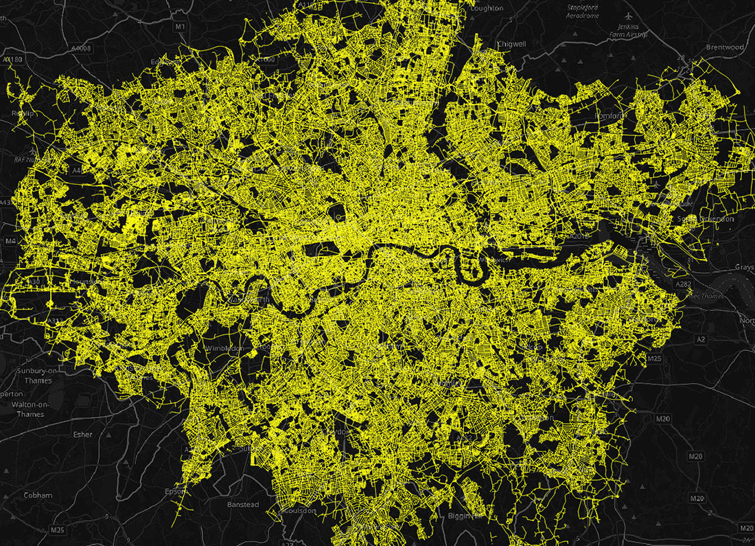 AppyWay Kerbside Roadmap - London streets