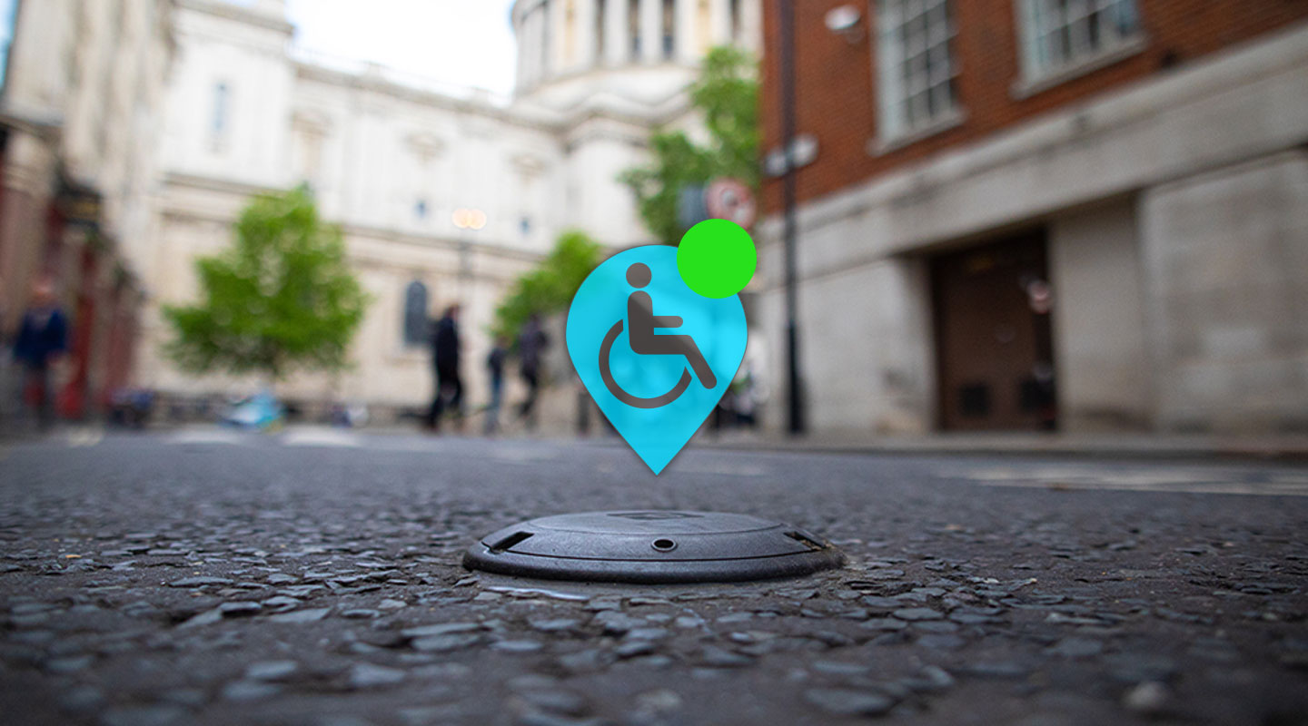 City of London parking sensor showing blue badge parking availability