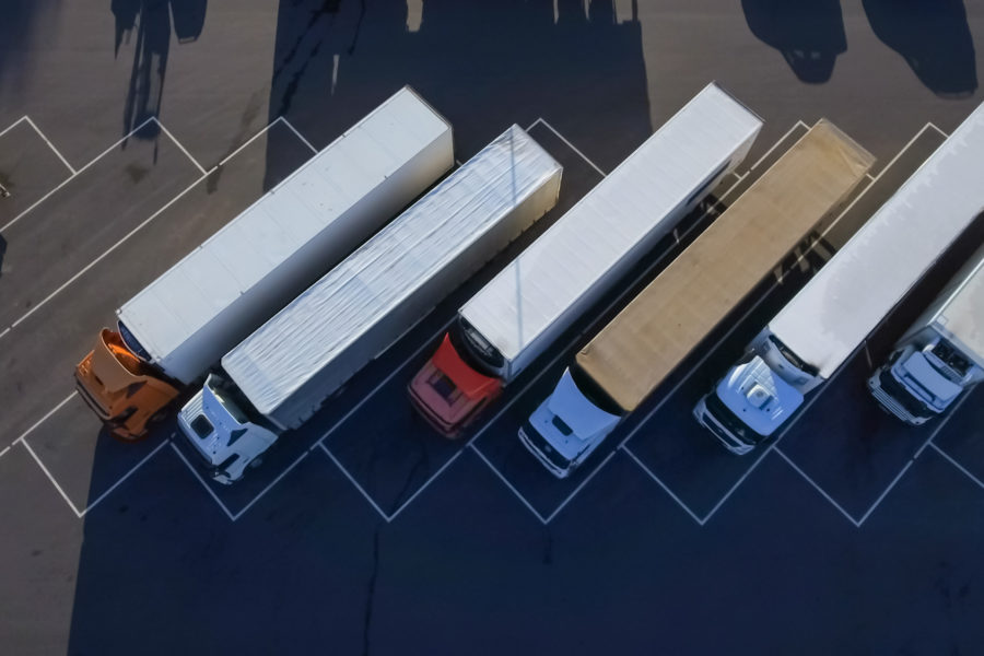 Trucks parked - Last Mile Delivery improvements