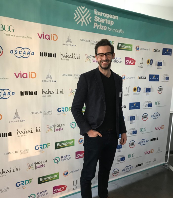 Dan Hubert, AppyWay's CEO at European Startup Prize for Mobility