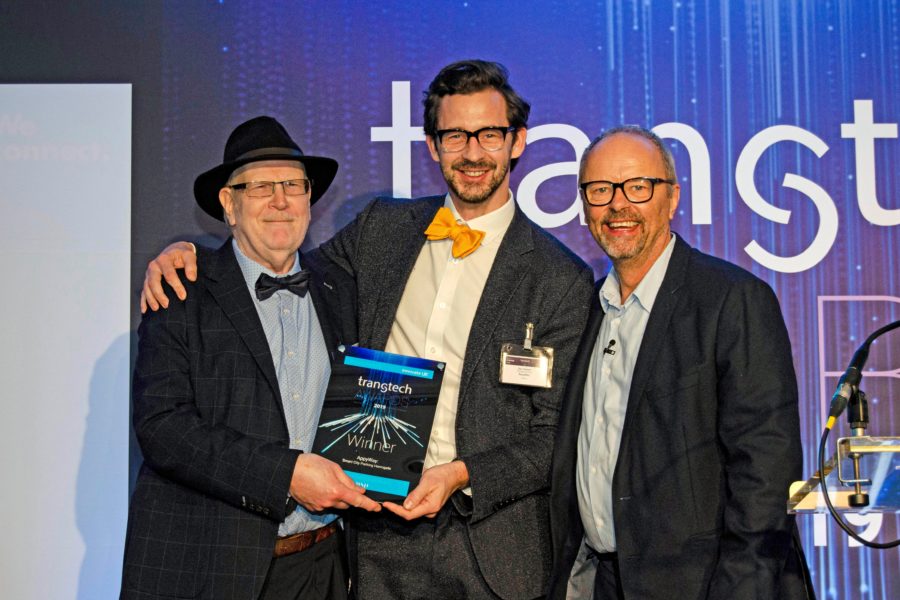 Dan Hubert accepting TRANStech Award